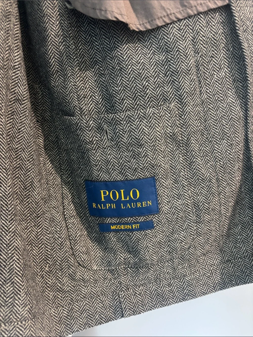 Polo Ralph Lauren Tweed Herringbone Blazer Sport Coat Gray